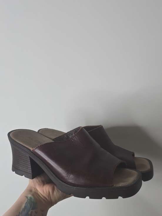 Aldo Shoes - Vintage 90's Aldo Leather Square Toe Heels